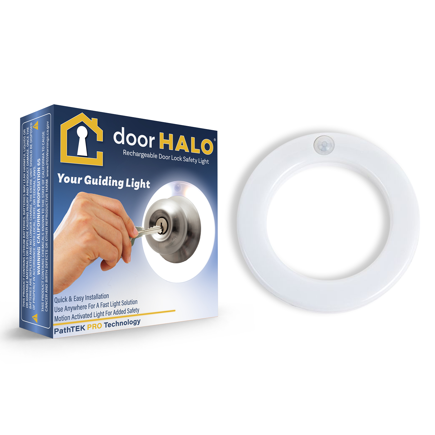 Door HALO: LED, rechargeable, motion sensor Safety and Security light